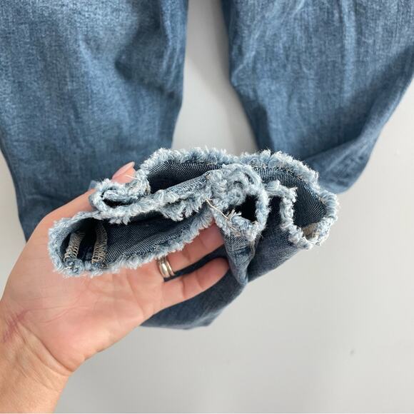 Good American | Women’s Good Legs Frayed Jeans Blue612 Denim Skinny Distressed 8 - Picture 4 of 9